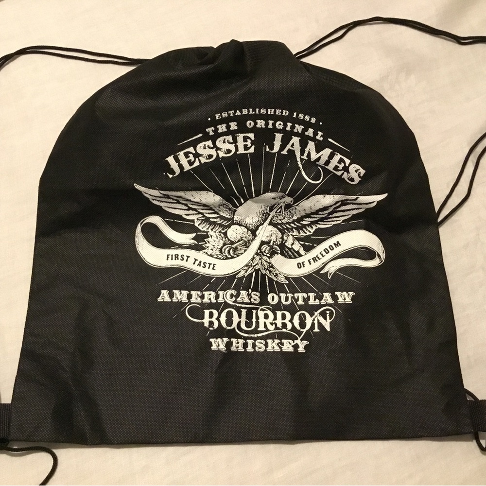 Jesse James American Outlaw Bourbon Whiskey Drawstring Shoulder Bag